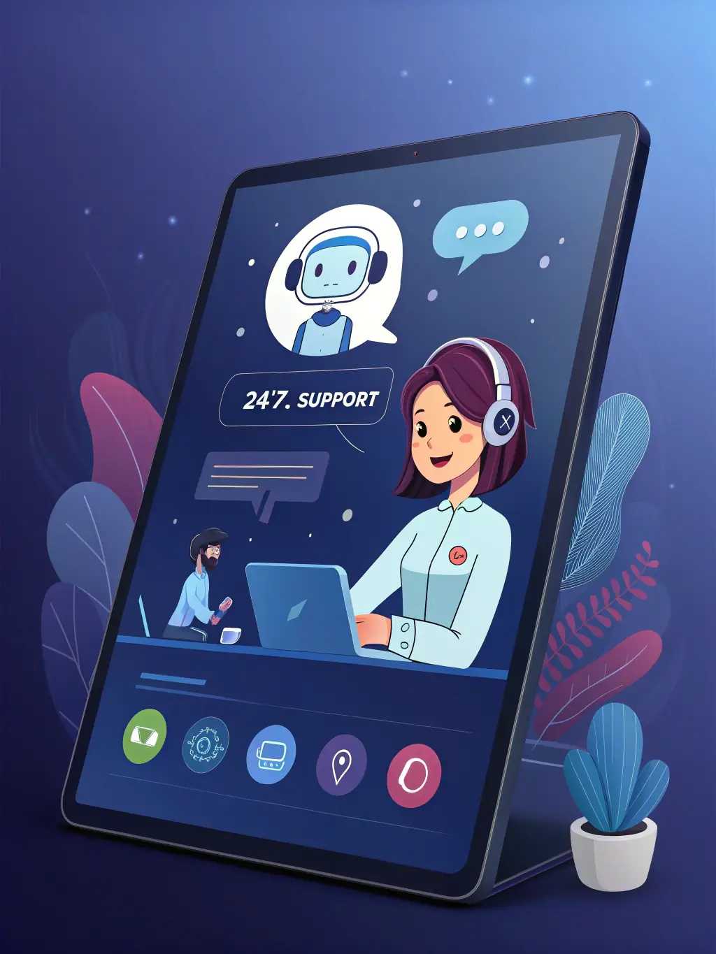An AI chatbot interface assisting a customer with a query, displaying natural language processing and efficient problem-solving capabilities.